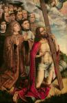 Christ the Mediator with Philip the Handsome (1478-1506) and his Entourage, left hand panel from an altarpiece (oil on panel) (see also 223221)