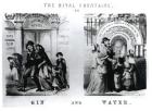 The Rival Fountains or Gin and Water (engraving) (b/w photo)