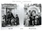 The Rival Fountains or Gin and Water (engraving) (b/w photo)