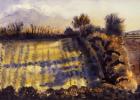 Field with Long Shadows,1990, water colour on handmade paper