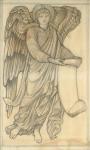 Angel with Scroll - figure number six, 1880 (chalk on paper)