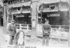 Paris, German shop smashed by mob, 1914 (b/w photo)