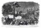 Battle at Corrack's Ford, Between the Troops of General McClellan's Command, Under General Morris, Led by Captain Benham, and the Rebel Army Under General Garnett, July 14th 1861, from 'Frank Leslie's Illustrated Newspaper' (engraving) (b&w photo)