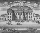 St. Petersburg. View of the Winter Palace of Peter I, 1716 (etching)