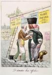 The Amusement of a Bill Sticker, 1820 (colour litho)