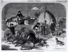 Thanksgiving Day: Ways and Means, from 'Harper's Weekly', 27th November 1858 (engraving) (b/w photo)