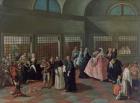 The Visiting Parlour in the Convent (oil on canvas)