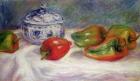 Still life with a sugar bowl and red peppers, c.1905
