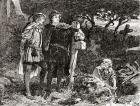 A scene from William Shakespeare's play Hamlet, Act V, Scene 1, Hamlet: "I know him, Horatio, a fellow of infinite jest, of most excellent fancy", from 'The Works of William Shakespeare', published 1896 (engraving)