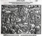 The Burning of Thomas Haukes, 10 June 1555, from 'Acts and Monuments' by John Foxe (1516-87) 1563 (woodcut)