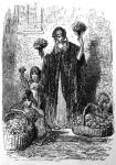 Flower Girls, from 'London, A Pilgrimage' by William Blanchard Jerrold, edition published in 1890 (engraving)