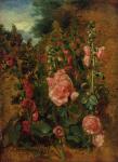 Study of Hollyhocks, c.1826 (oil on board)