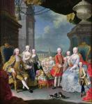 Franz Stephan I (1708-65) with his wife Marie-Therese (1717-80) and their children (oil on canvas)
