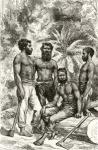Semi-civilised Victorian Aborigines, from 'Australian Pictures' by Howard Willoughby, published by the Religious Tract Society, London, 1886 (litho)