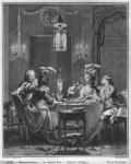 The Gourmet Supper, engraved by Isidore Stanislas Helman (1743-1809) 1781 (engraving) (b/w photo)