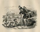 Jerry and his dancing dogs, from 'The Old Curiosity Shop' by Charles Dickens (engraving)