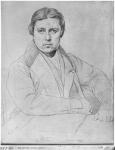 Self Portrait, 1835 (graphite on paper) (b/w photo)