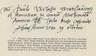 Presentation inscription from Tycho Brahe to Paul Wittich, 1580