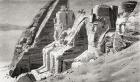 The rock temple at Abu Simbel, Nubia, Southern Egypt in the 19th century. From Africa by Keith Johnston, published 1884.