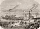 The San Francisco Docks in the 1860s (engraving)
