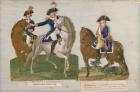 Army Commander and an Officer of the Mounted Police (gouache on card)