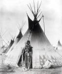 Blackfoot Brave, near Calgary, Alberta, 1889 (b/w photo)