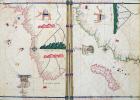 Ms Ital 550.0.3.15 fol.4v-5r Map of Africa and the Cape of Good Hope, from the 'Carte Geografiche' (vellum)