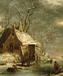 Amsterdam, winter scene, 17th century (oil on canvas)