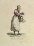 The Nanterre Cake Seller, number 10 from 'The Cries of Paris' series, engraved by Francois Seraphin Delpech (1778-1825) (colour litho)