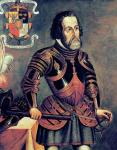 Hernando Cortes (1485-1547) (copy of an original) (oil on panel)