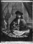 Portrait of a Young Artist, engraved by Johannes Meyssens (1612-70) (engraving) (b/w photo)