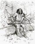 An Apache Indian warrior in the 19th century. From The History of Our Country, published 1900