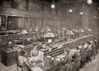 The pneumatic tube room in the The Central Telegraph Office, St Martins Le Grand, London, England in the late 19th century. The room was linked to almost all of the central London post offices by a pneumatic tube. By placing a telegram awaiting dispatch 