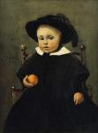 The Painter Adolphe Desbrochers (1841-1902) as a Child, Holding an Orange, 1845 (oil on canvas)
