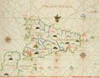 Sicily and the Straits of Messina, from a nautical atlas, 1646 (ink on vellum)