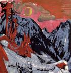 Mountains in Winter, 1919 (colour litho)