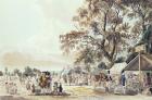 The Encampment in Hyde Park, 1780 (colour aquatint)