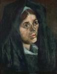 Peasant with moss green shawl, c.1885 (oil on canvas)