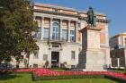Madrid, Spain. Statue of Spanish artist Murillo outside El Prado museum.