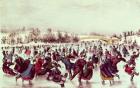 Central Park, Winter: The Skating Carnival (colour litho)