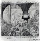 Ticket for the Coronation of George III at Westminster Abbey, September 22nd 1761 (engraving)