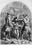 Arrest of the Young Pretender in Paris, illustration from 'John Cassell's Illustrated History of England', c.1858 (engraving)