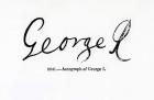 Reproduction of the signature of George I (1660-1727) (pen & ink on paper) (b/w photo)