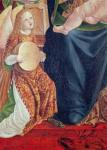 Madonna and Child with Angel Musicians, detail of an Angel Playing the Lute, c.1490-1500 (tempera on panel)