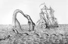 The Sea Serpent, facsimile of an engraving of Pontoppidan's, illustration from John Gibson's 'Monsters of the Sea', 1887 (engraving) (b&w photo)