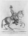 The Chevalier d'Eon as a Dragoon, 1779 (engraving) (b/w photo)