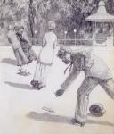 Action from 'Paraphrase on the Discovery of a Glove', pub. 1881, 1878 (washed indian ink and pen)