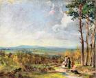 Hampstead Heath Looking Towards Harrow, 1821 (oil on paper laid on canvas)
