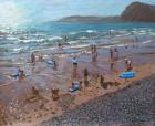 Circles in the Sand, Sidmouth, 2007 (oil on canvas)