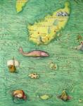 Iceland, from an Atlas of the World in 33 maps, Venice, 1st September 1553 (ink on vellum) (detail from 330951)